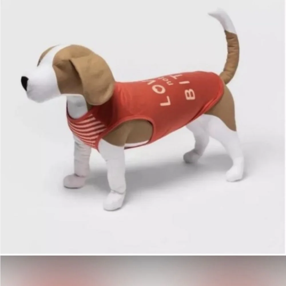$5 Coral LARGE DOG LOVER not a BITER Tank Top Pet Apparel Boots & Barkley